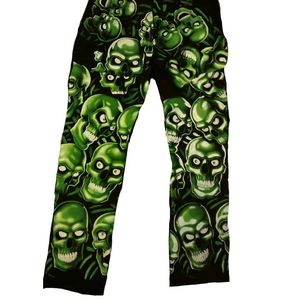 Custom Green Skull Pile Pants 